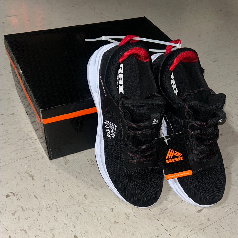 Brand New: RBX Black and Red Running Sneakers - Picture 2 of 7